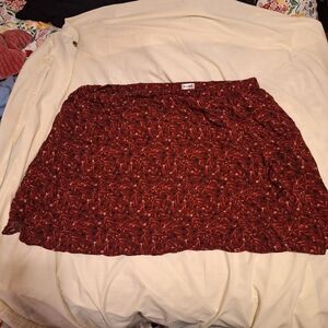 "Rachel" XXXL Red Patterned Mini Skirt